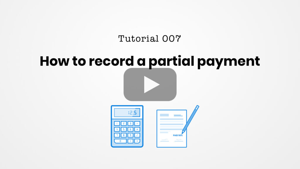 how to record a partial payment