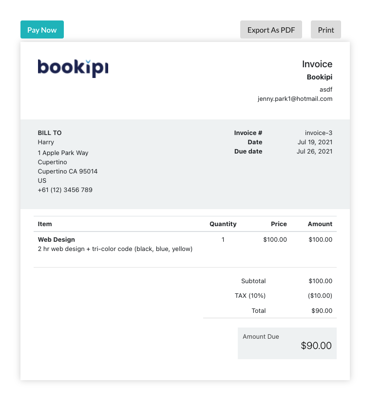 Invoice Web V2 - How to create and send an invoice on Web V2 - 9