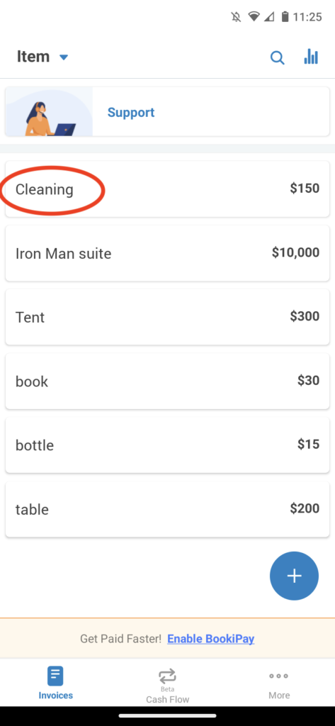 Invoice Mobile App - How to edit an item - 3