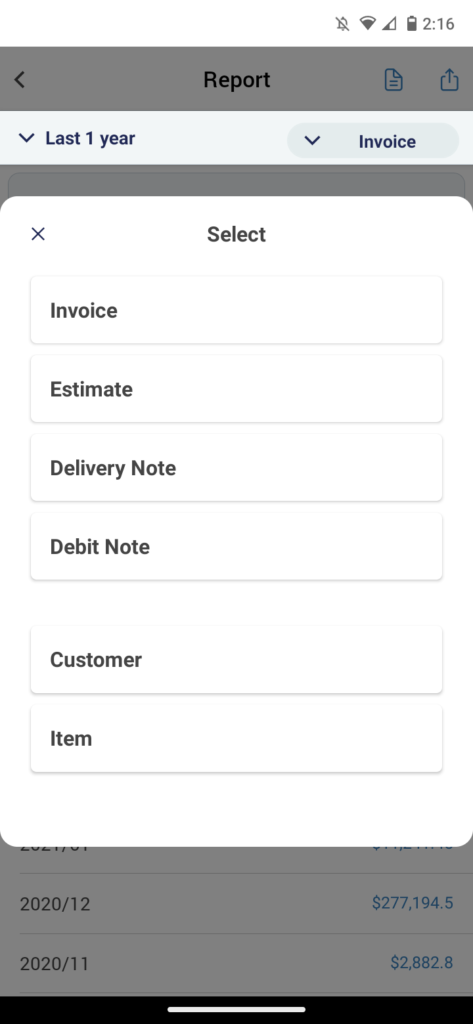 Invoice Mobile App - How to create a report - 9