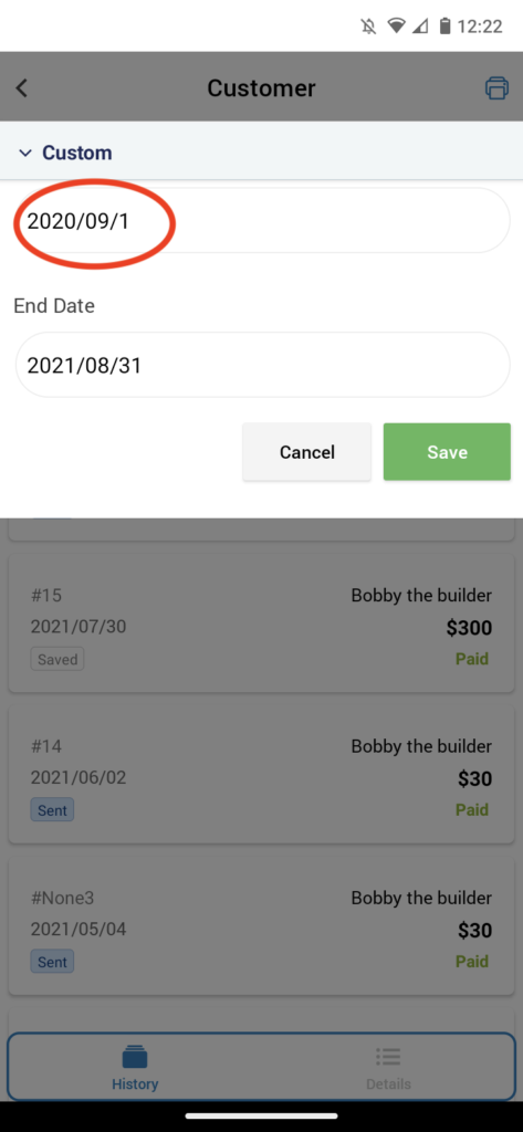 Invoice Mobile App - How to create and send a customer statement - 11