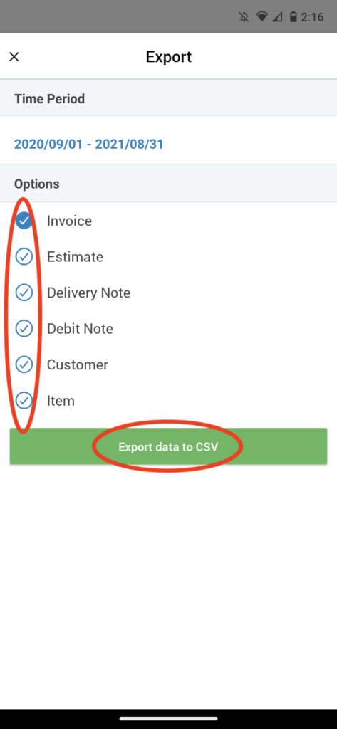 Invoice Mobile App - How to create a report - 5