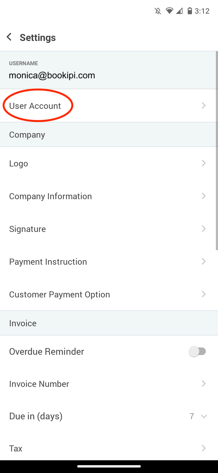 Invoice Mobile App - How to reset your password - 9