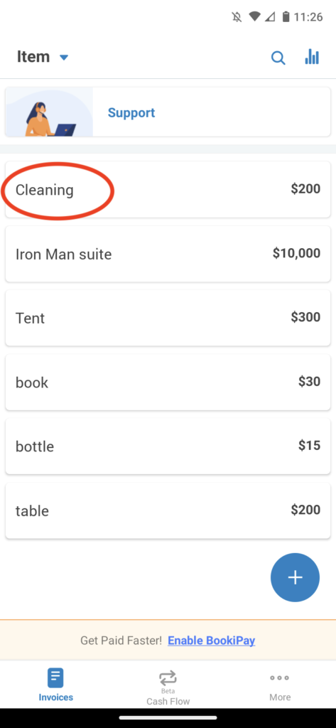 Invoice Mobile App - How to delete an item - 3