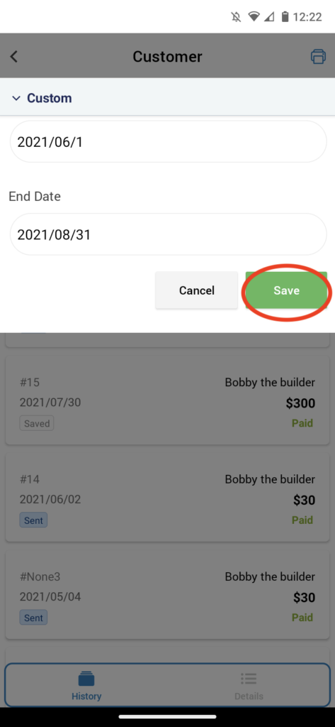 Invoice Mobile App - How to create and send a customer statement - 13