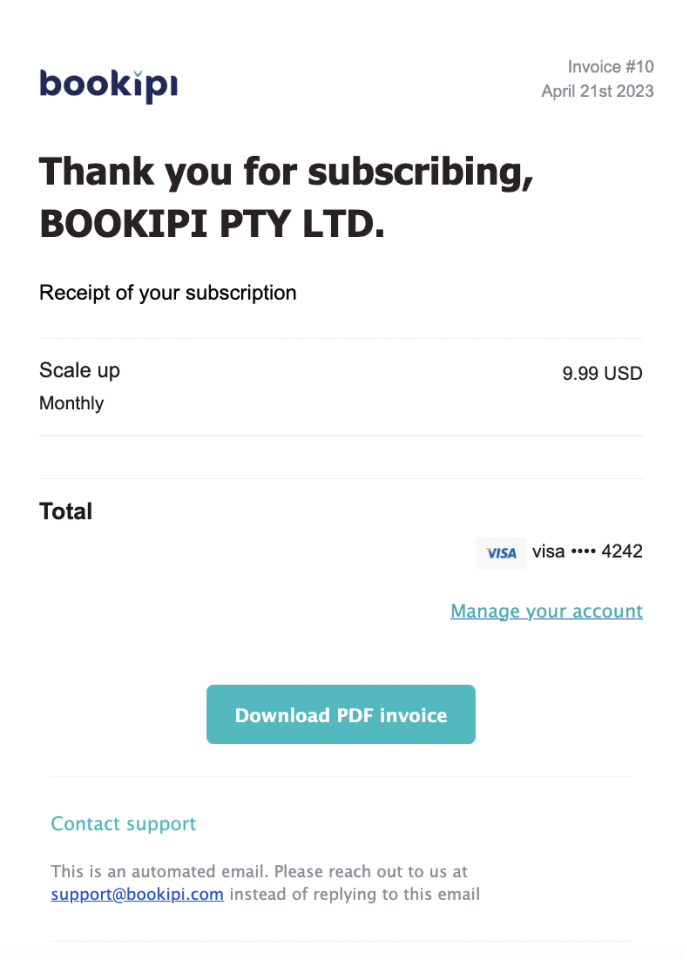 Bookipi Subscriptions - How to subscribe for unlimited invoices on web - 10