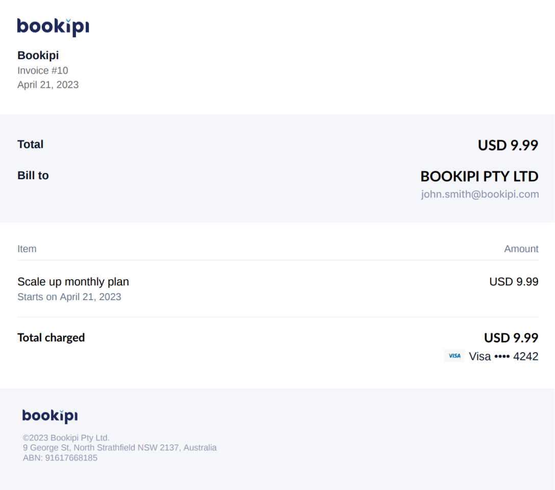 Bookipi Subscriptions - How to download subscription invoices - 8