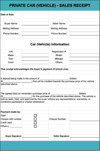 Free Receipt Templates For Sale of Car & Vehicles | Bookipi