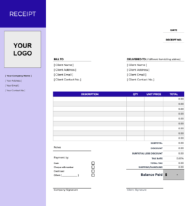 Free Google Docs Receipt Templates | Bookipi