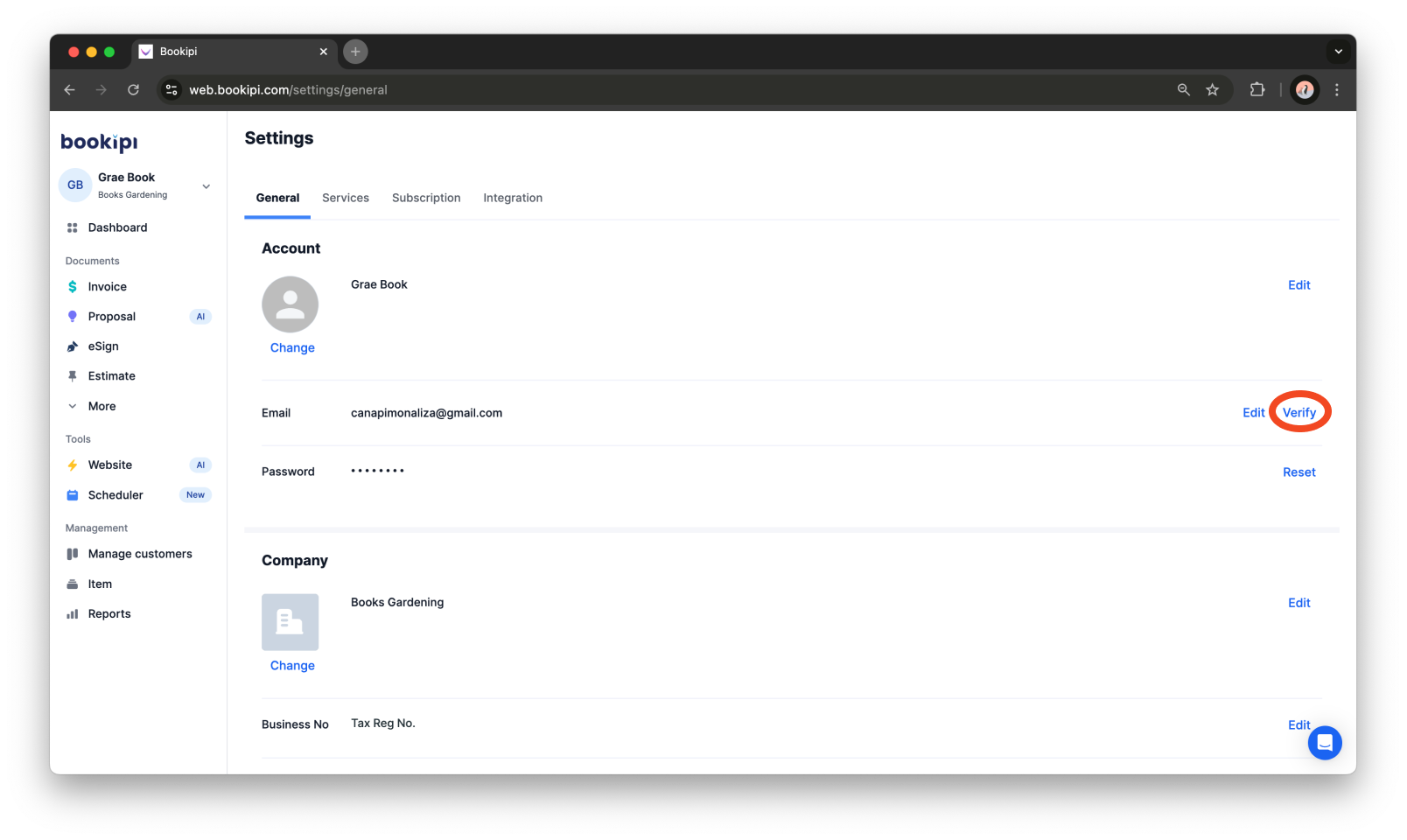 Invoice Web V2 - How to sign up to Bookipi Web v2 - 6
