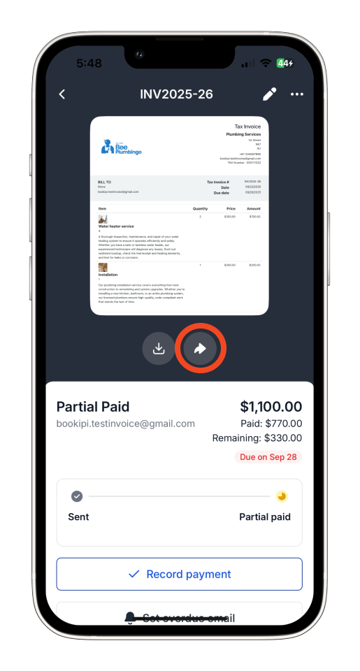 Uncategorized - How to edit a Partially or Fully Paid Invoice in the Bookipi Mobile App - 11