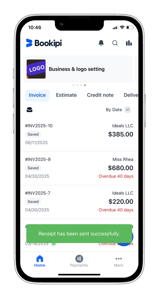 Invoice Mobile App - Auto Archive Paid invoices - 6