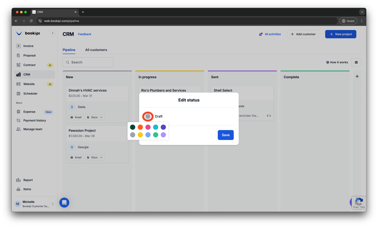 Uncategorized - How to customize the Pipeline statuses in Bookipi CRM - 6
