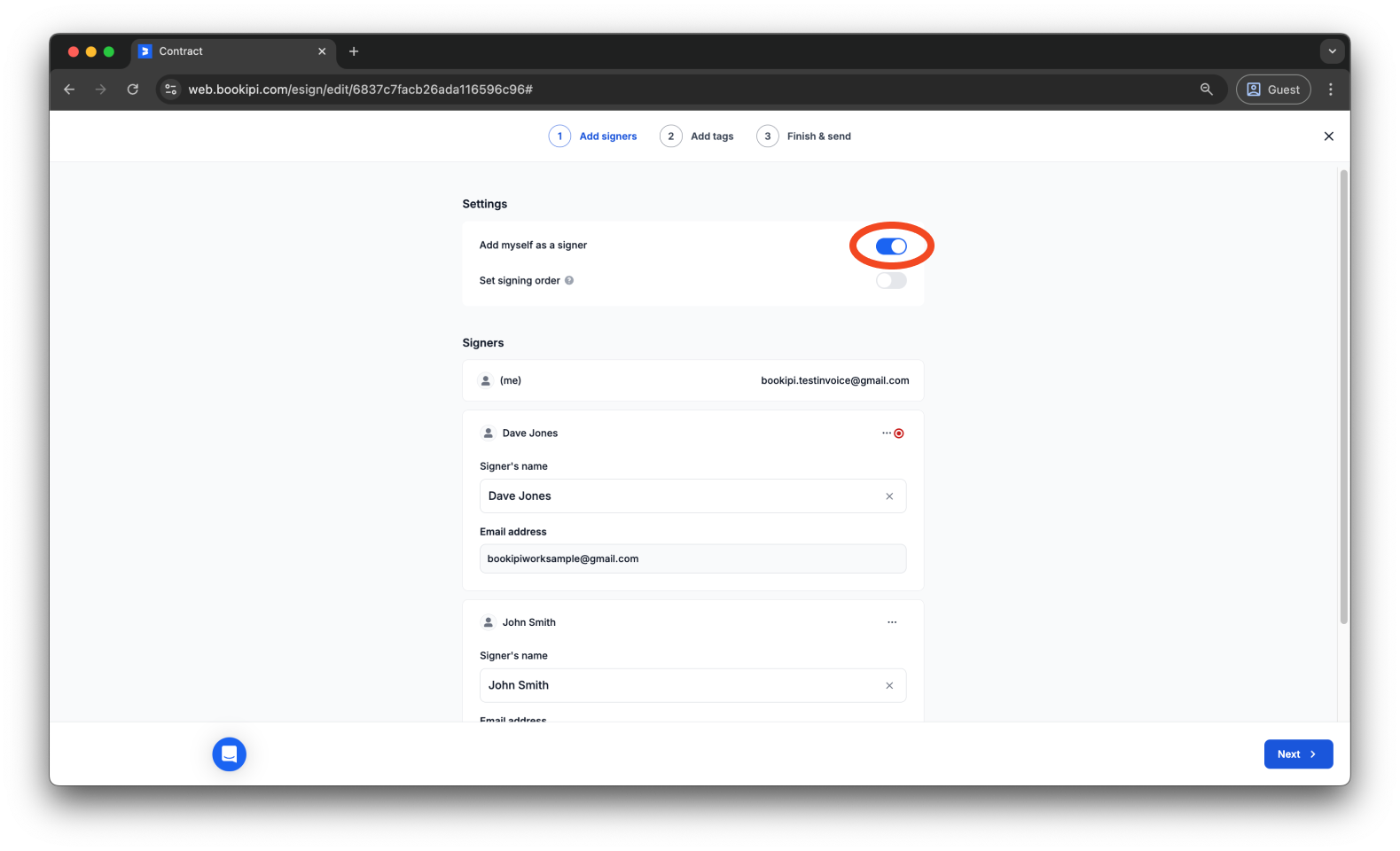 Uncategorized - How to set a signing order in your Bookipi eSign document - 4