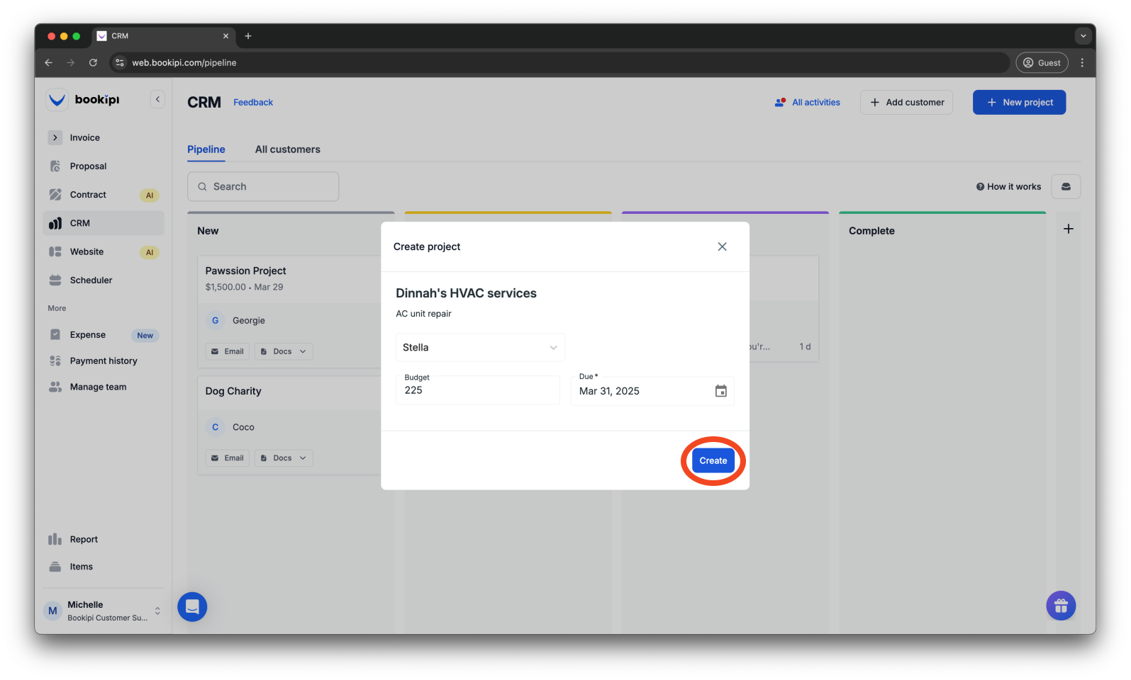 Uncategorized - How to create a project in Bookipi CRM - 8