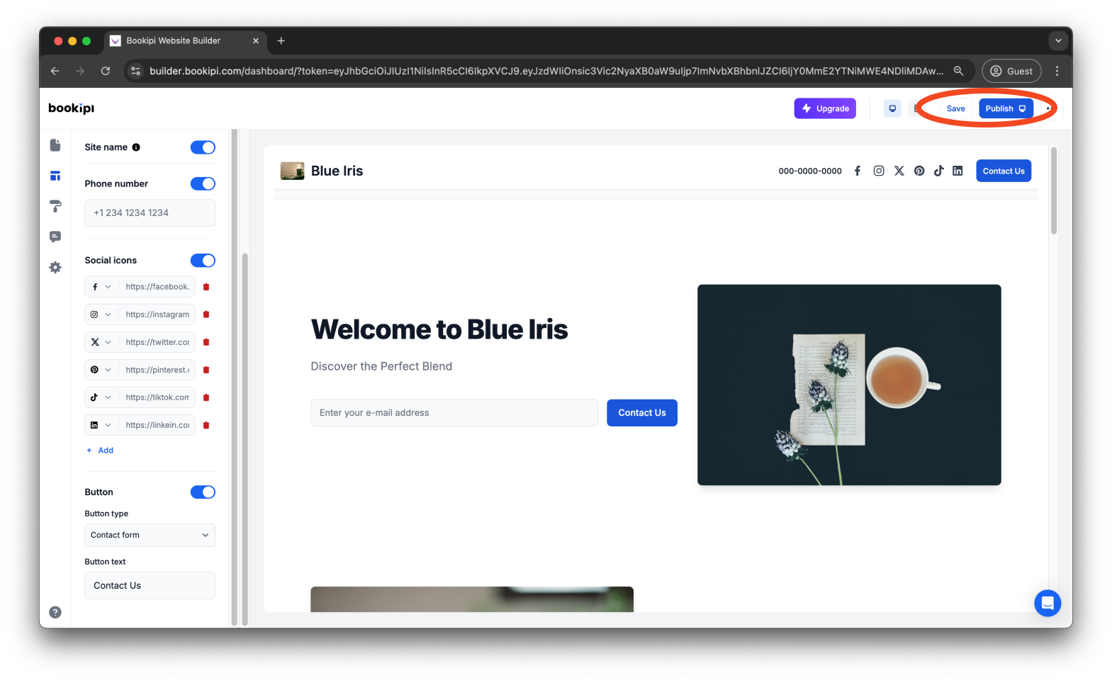 Uncategorized - How to add, edit and delete your social media links in Bookipi AI Website Builder - 12