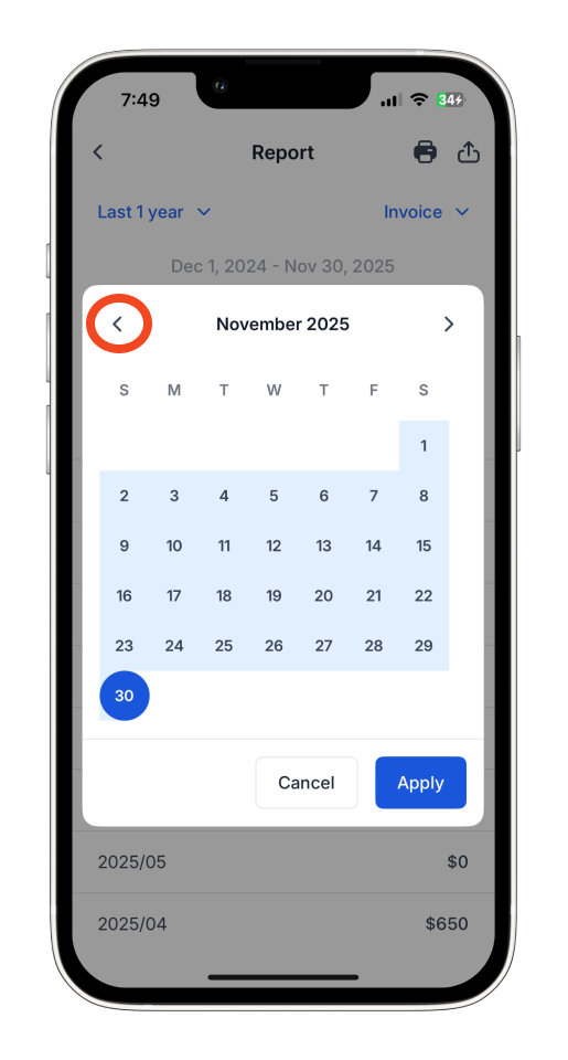 Invoice Mobile App - How to create a report - 13