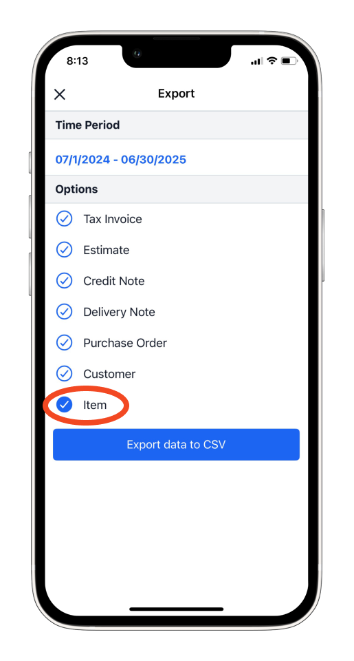 Uncategorized - How to export an item list in CSV - 4