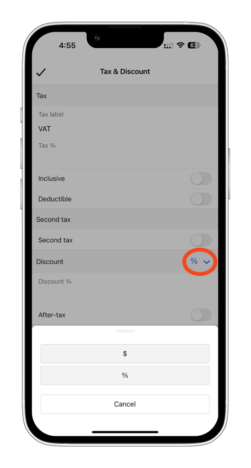 Uncategorized - How to add a deposit on the invoice using the mobile app - 9