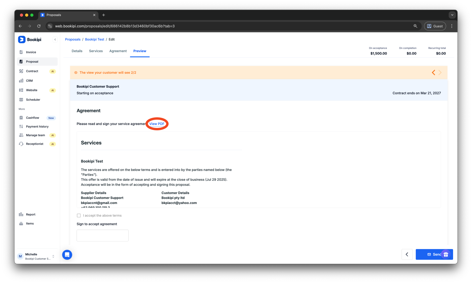 Bookipi Proposal Maker - How to duplicate a proposal on the Web App - 10