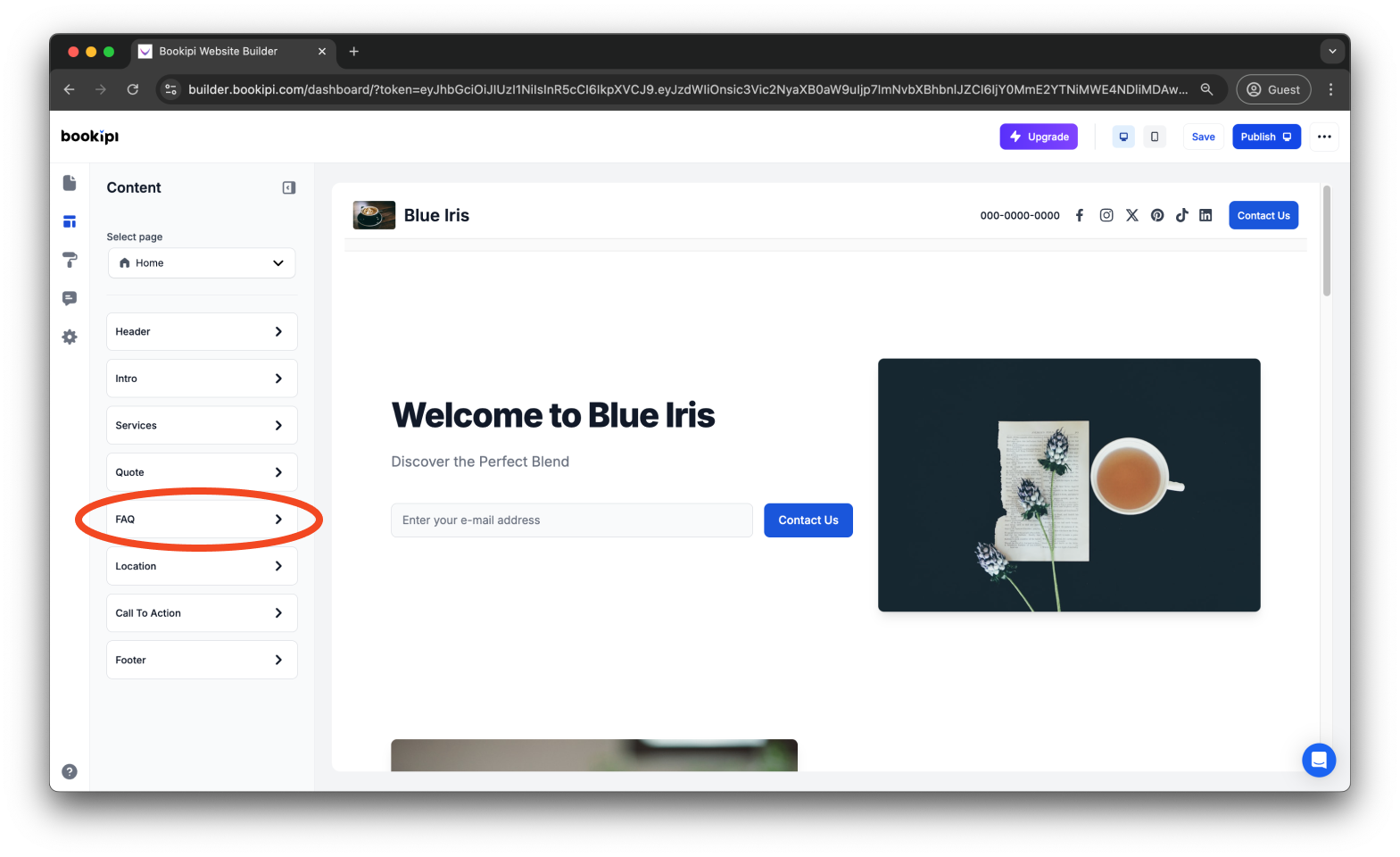 Bookipi AI Website Builder - How to add, edit and delete your FAQs in Bookipi AI Website Builder - 3