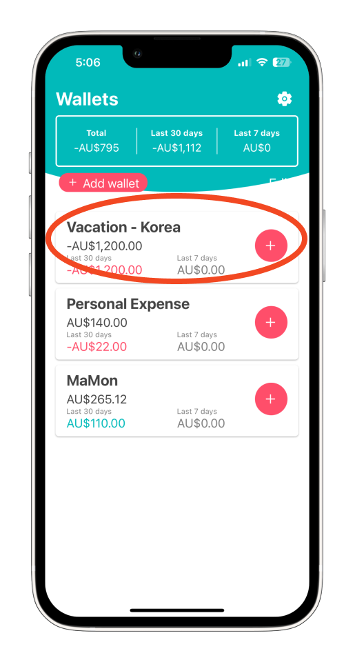 Bookipi Expense - How to change the currency of a wallet - 1