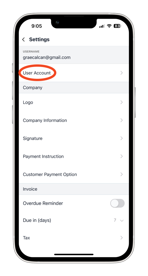 Invoice Mobile App - How to verify your account - 6