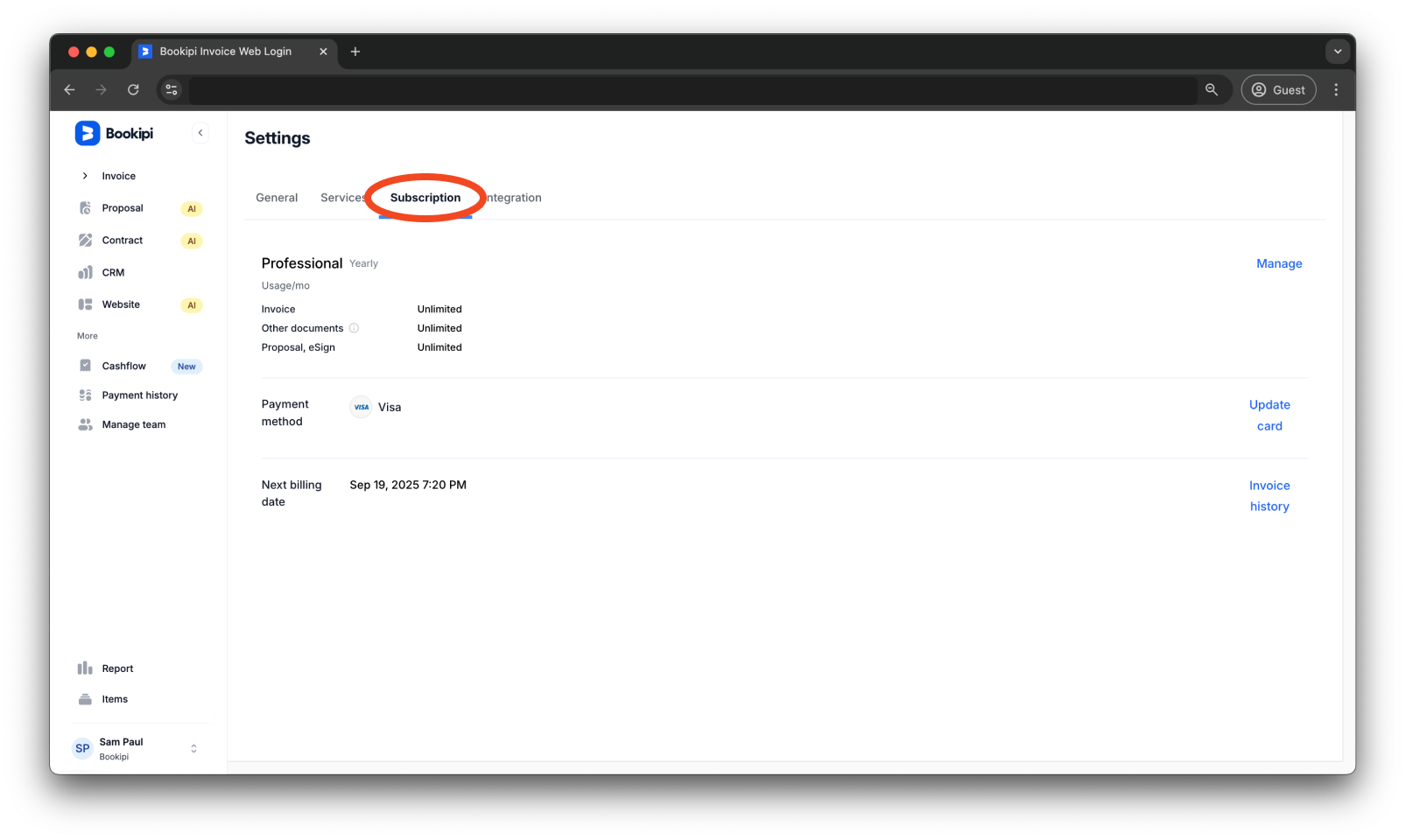 Bookipi Subscriptions - How to cancel a subscription - 3