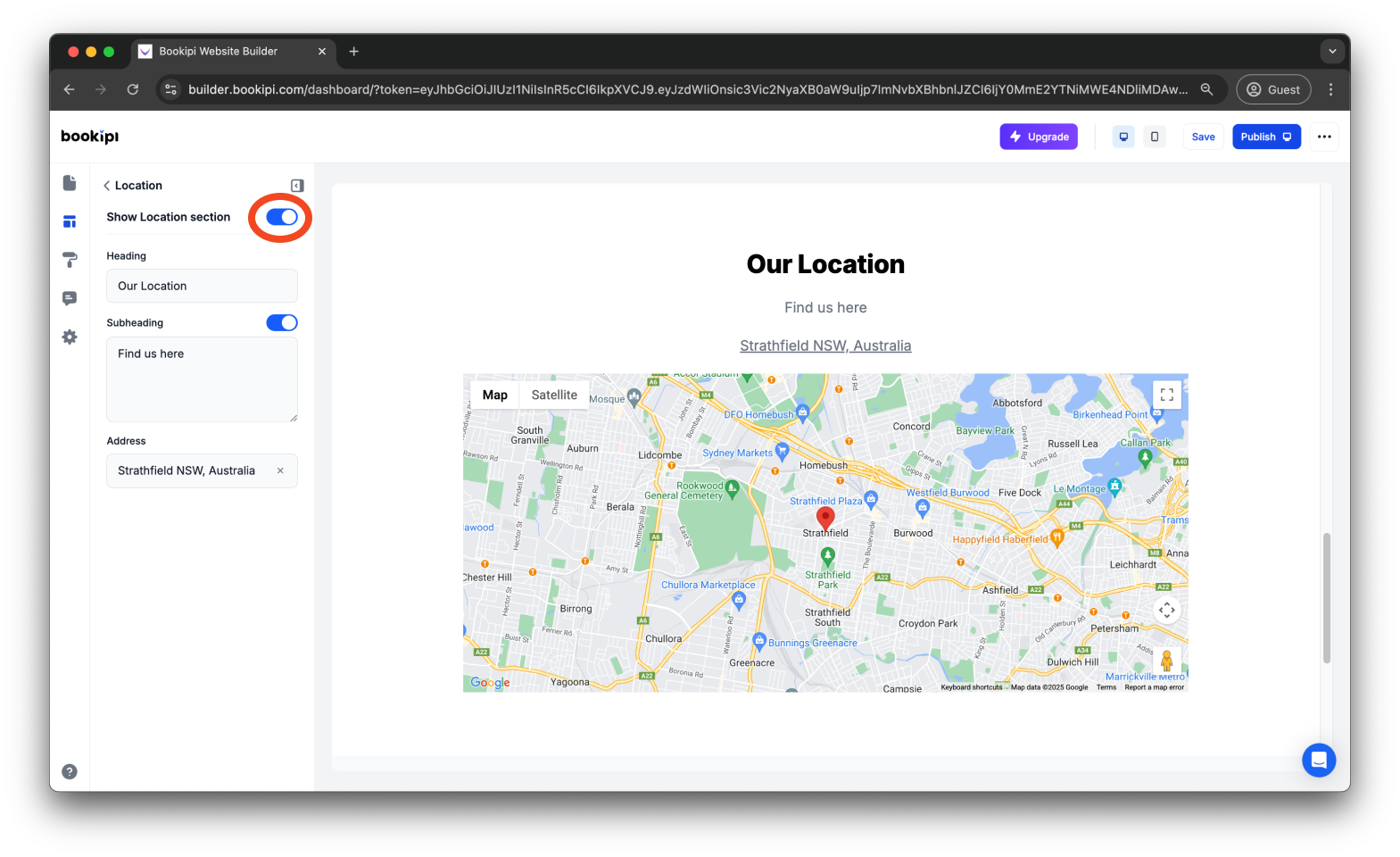 Bookipi AI Website Builder - How to add, edit and delete your company address in Bookipi AI Website Builder - 5