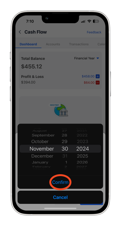 Invoice Mobile App - How to view profit and loss totals - 8