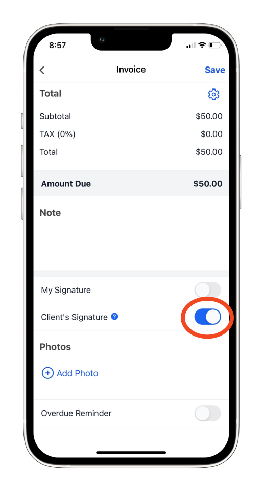 Invoice Mobile App - How to get a customer to sign an invoice - 3