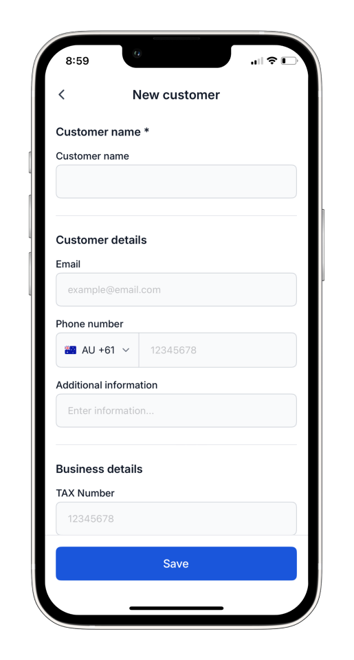 Invoice Mobile App - How to add, edit and delete a customer - 4