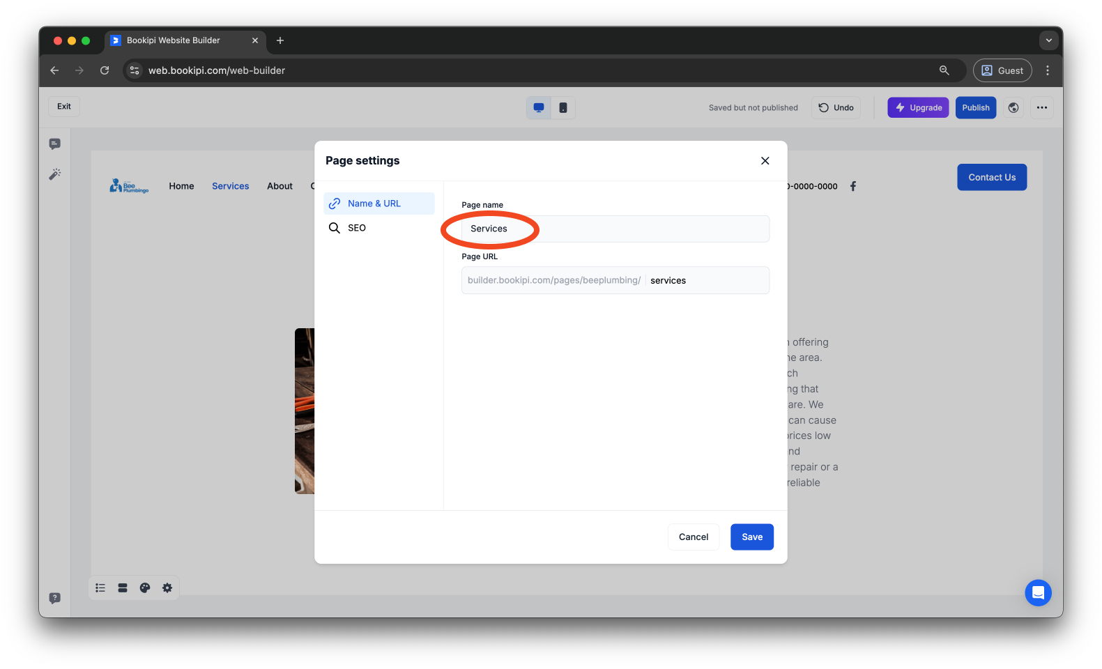 Uncategorized - How to add, edit, rename, and delete a page in Bookipi AI Website Builder - 19
