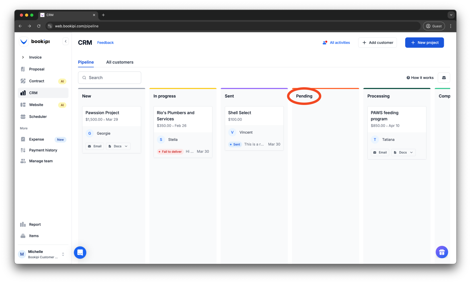 Uncategorized - How to delete a Pipeline status in Bookipi CRM - 2