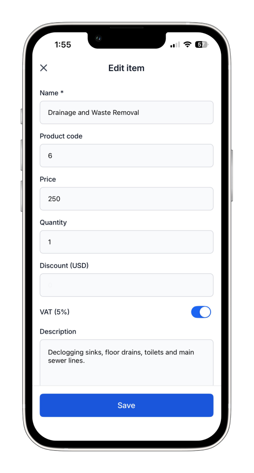Uncategorized - How to create and send an invoice on the mobile app - 6