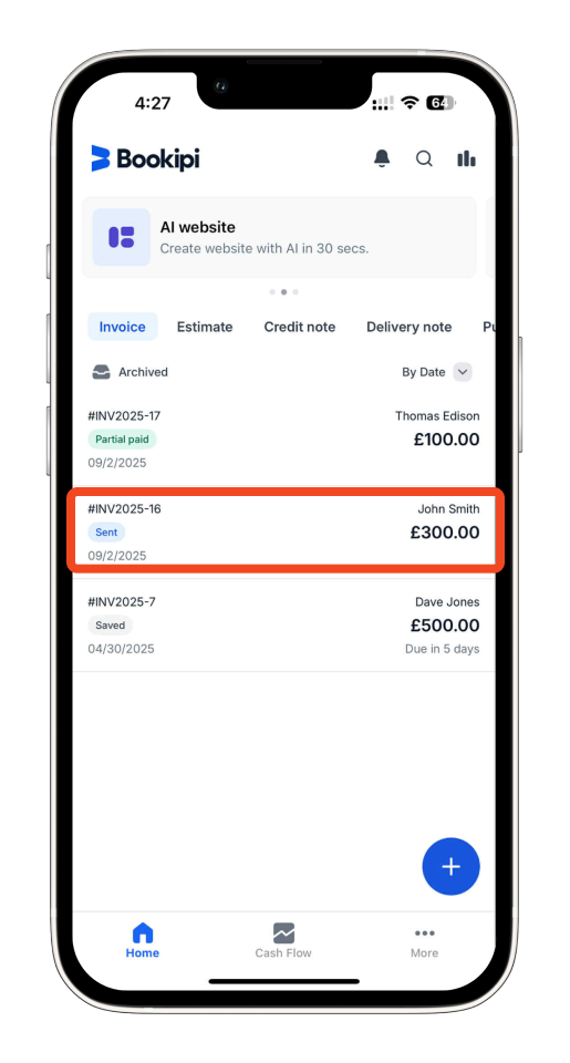 Uncategorized - How to add a deposit on the invoice using the mobile app - 6