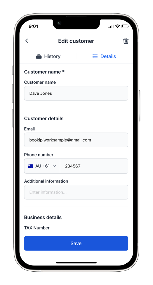 Invoice Mobile App - How to add, edit and delete a customer - 10