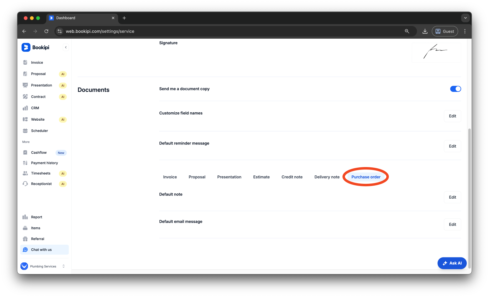 Invoice Web V2 - How to add bank details as notes on the Web App - 5