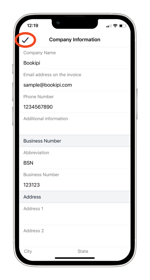 Invoice Mobile App - How to set up your company - 6