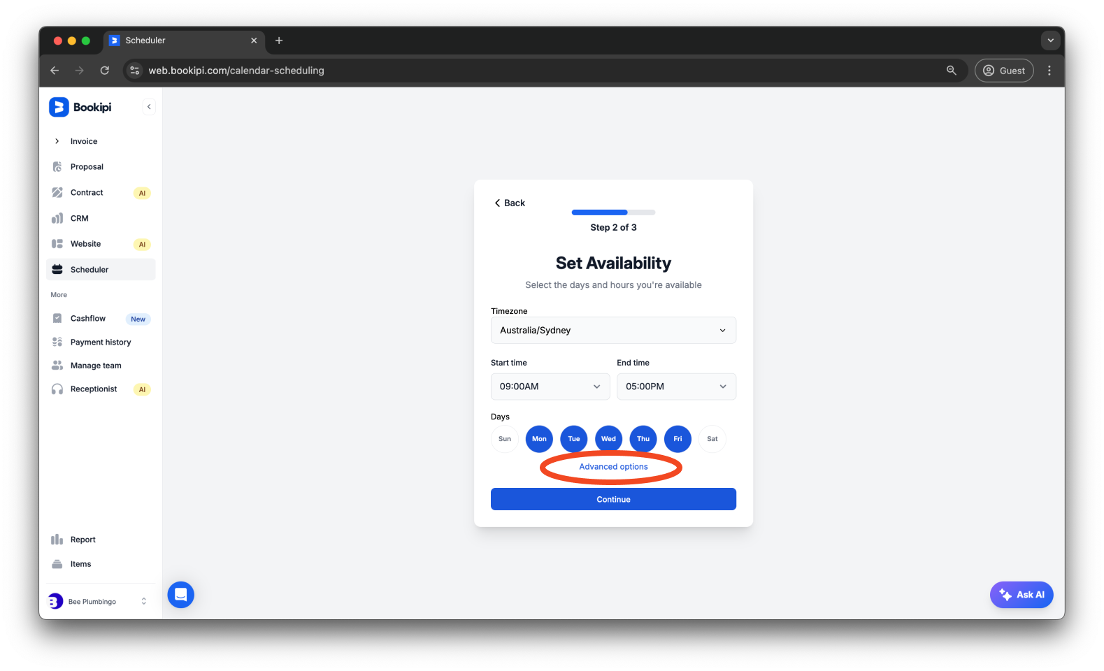 Invoice Web V2 - How to set up your calendar and add a meeting link to your event using Bookipi Scheduler - 6