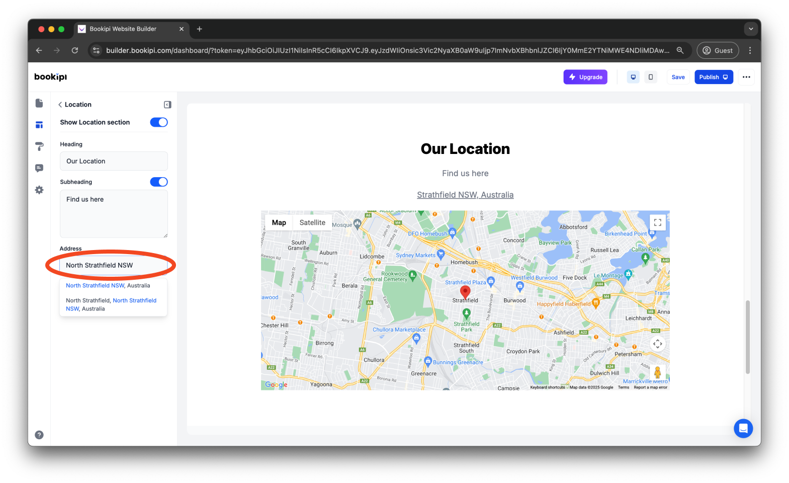 Bookipi AI Website Builder - How to add, edit and delete your company address in Bookipi AI Website Builder - 7