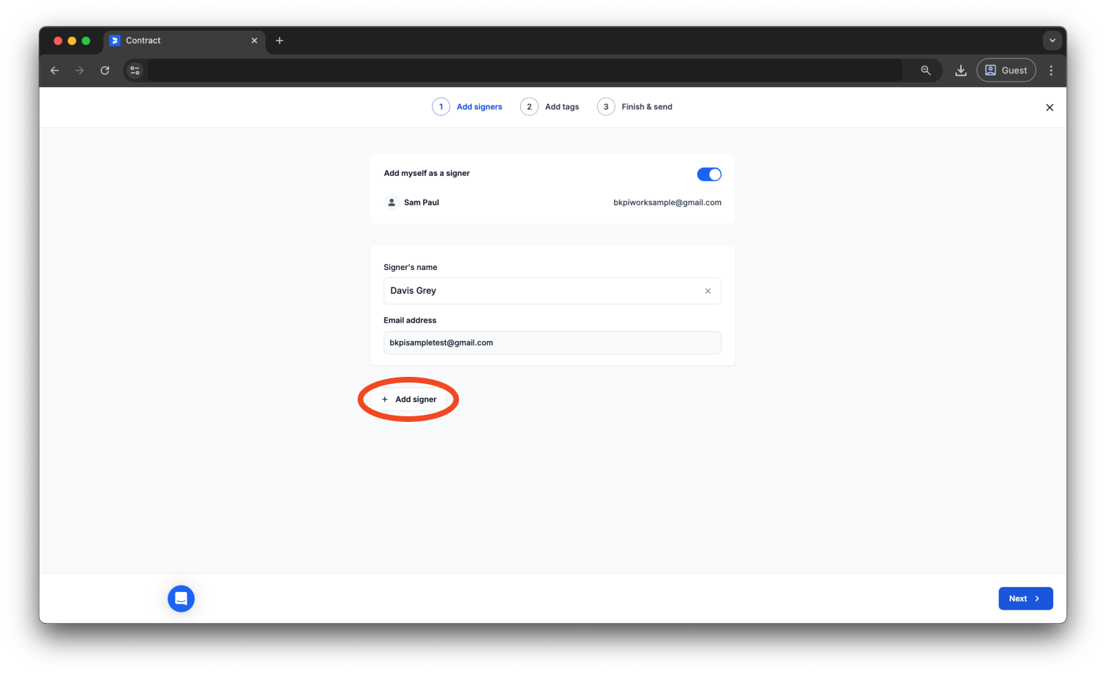 Bookipi eSign - How to create an eSign document from an existing template using Bookipi eSign - 10