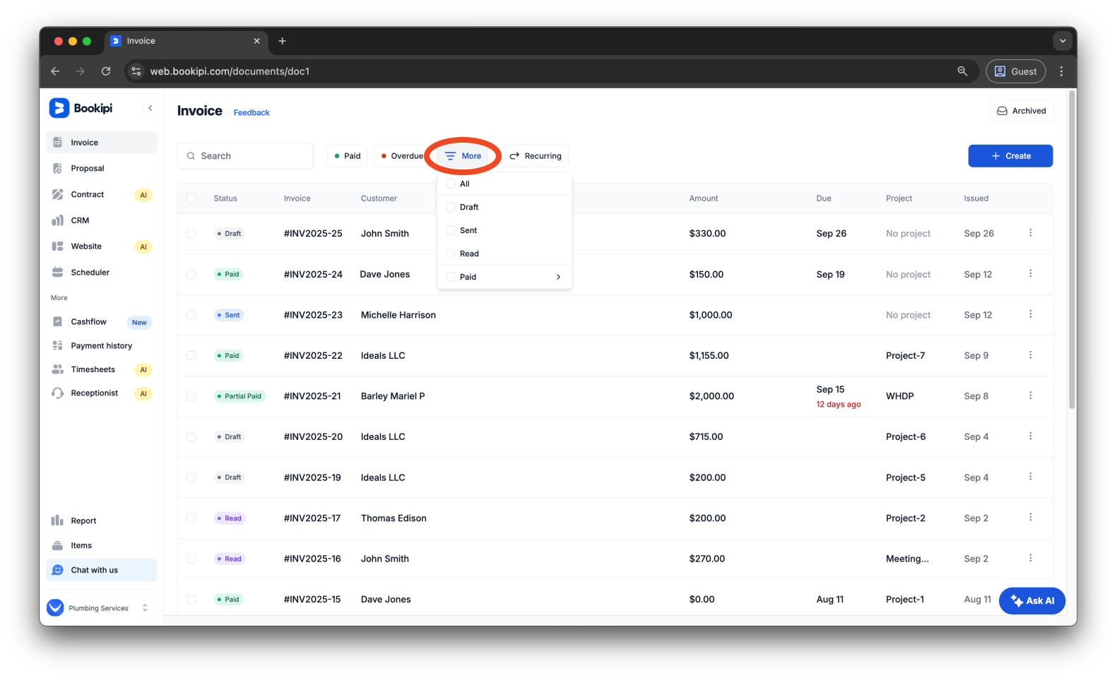 Invoice Web V2 - How to create, send, edit and filter invoices - 23