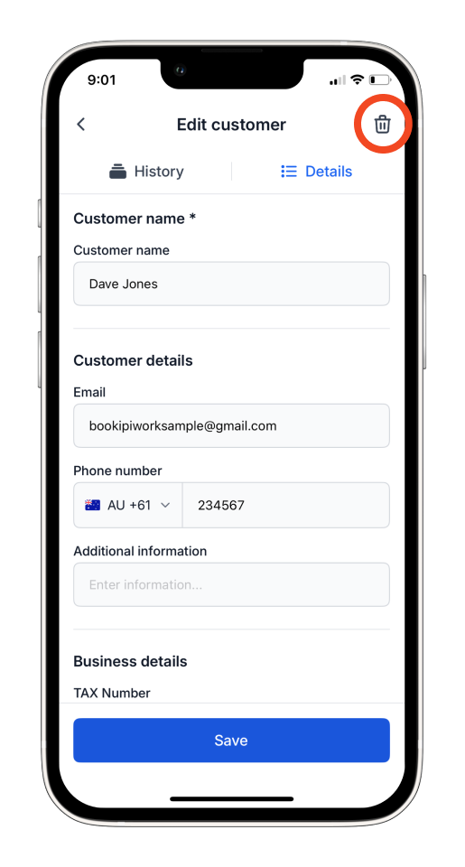 Invoice Mobile App - How to add, edit and delete a customer - 16
