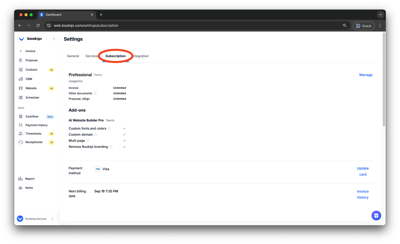 Bookipi AI Website Builder - How to cancel your Bookipi AI Website Builder Pro subscription - 3