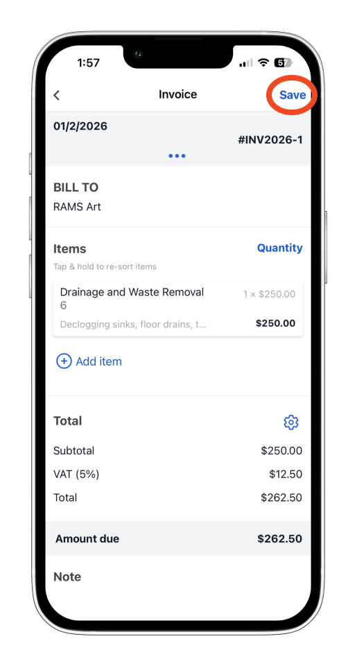 Uncategorized - How to create and send an invoice on the mobile app - 11