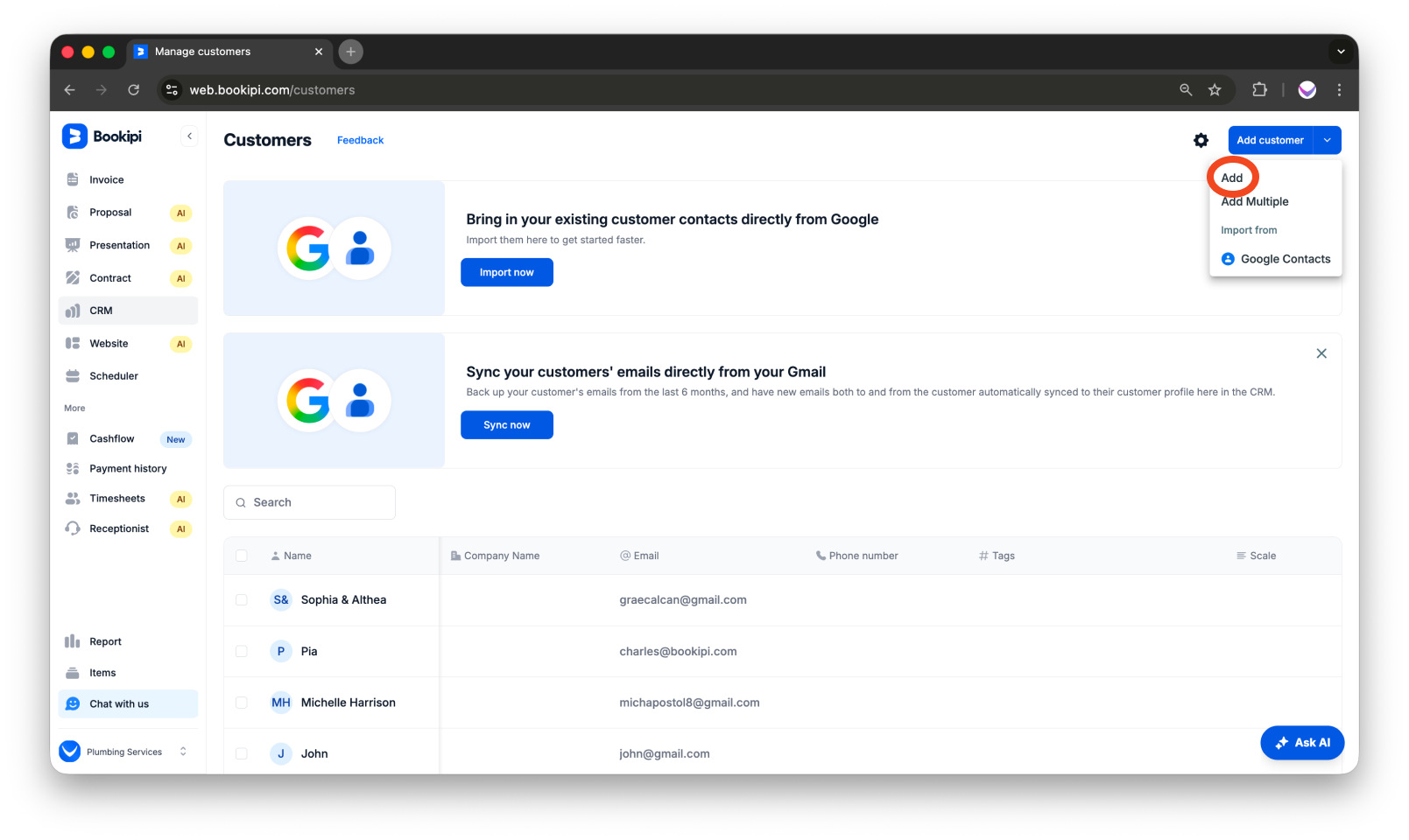 Invoice Web V2 - How to add a customer to the customer detail screen - 5