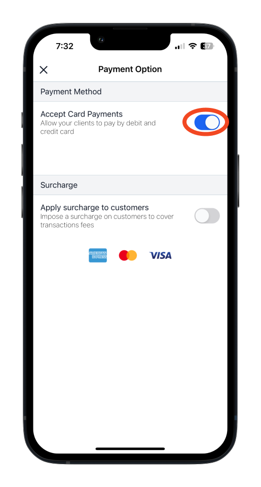 Invoice Mobile App - How to turn off card payments - 4