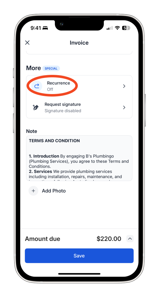 Uncategorized - How to set up a Recurring Invoice in the Bookipi Mobile App - 8