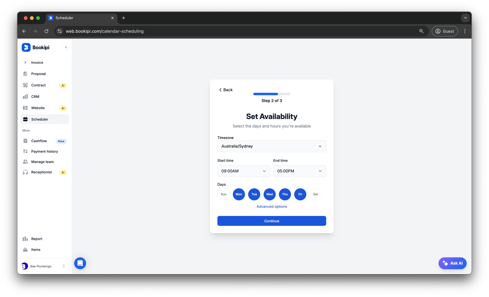 Invoice Web V2 - How to set up your calendar and add a meeting link to your event using Bookipi Scheduler - 5
